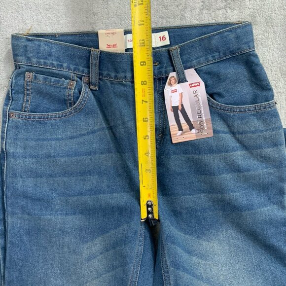 Levi's 505 Jeans Boys Junior Size 16 Blue Denim Straight Leg Regular 28x30” - Picture 8 of 14